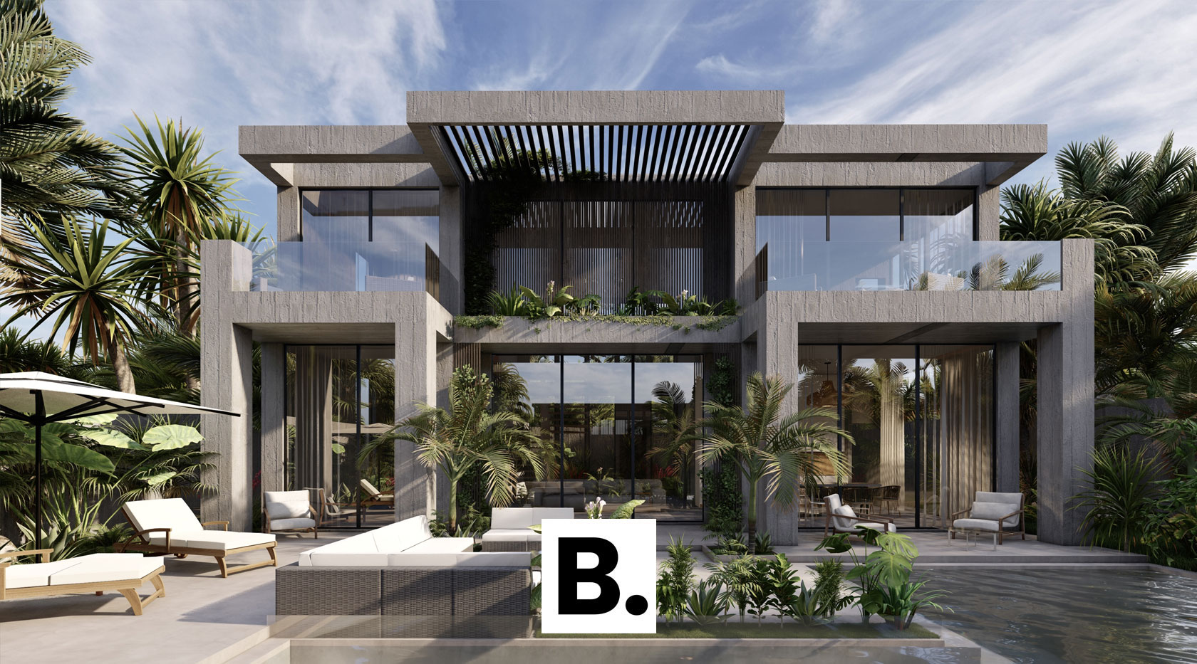 bali concrete exposed villa minimalistic